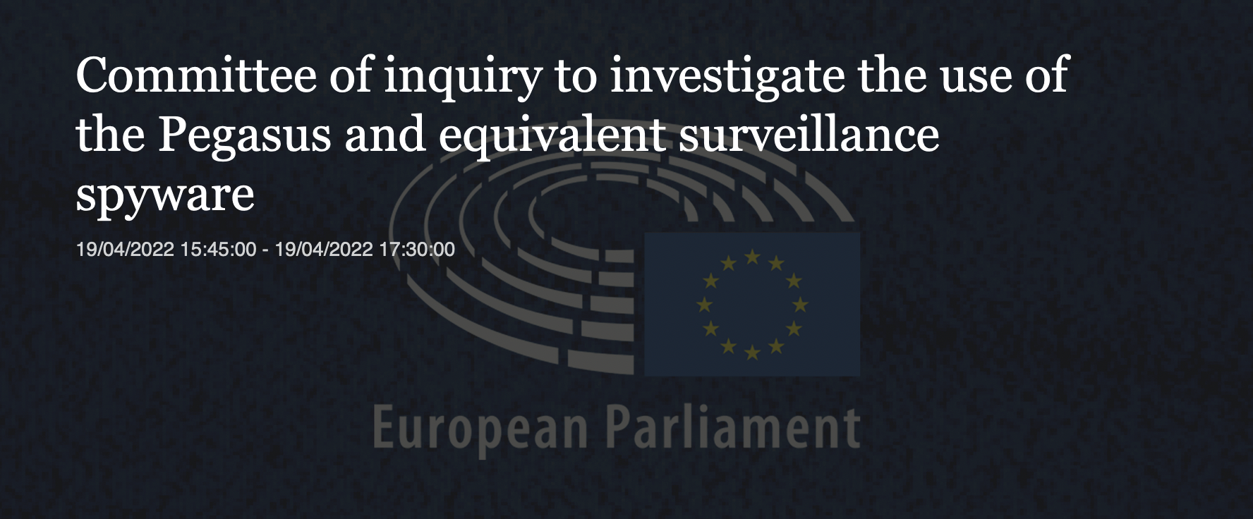 European Parliament: PEGA Committee of inquiry